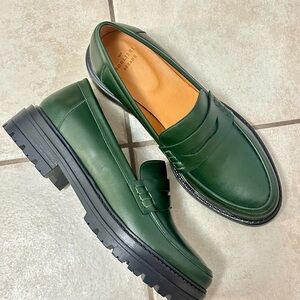 Sézane Chunky Loafers - Olive Green Size 9 (EU40)
